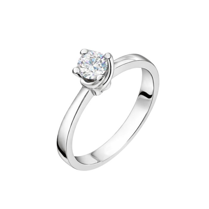 Μονόπετρο Δαχτυλίδι Λευκόχρυσος Κ18 με Διαμάντι SKU-75816