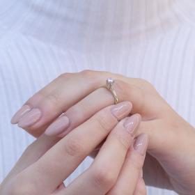 Μονόπετρο Δαχτυλίδι Χρυσός & Λευκόχρυσος Κ18 με Διαμάντι SKU-75831