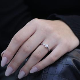 Μονόπετρο Δαχτυλίδι Λευκόχρυσος Κ18 με Διαμάντι SKU-75816