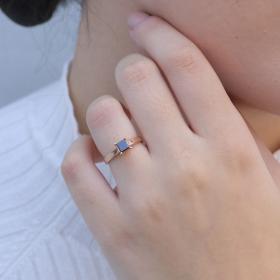 Μονόπετρο Δαχτυλίδι Ροζ Χρυσός Κ18 με Μαύρο Διαμάντι SKU-75842