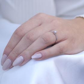 Μονόπετρο Δαχτυλίδι Λευκόχρυσος Κ18 με Διαμάντι SKU-75902