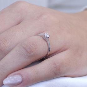 Μονόπετρο Δαχτυλίδι Λευκόχρυσος Κ18 με Διαμάντι SKU-75902