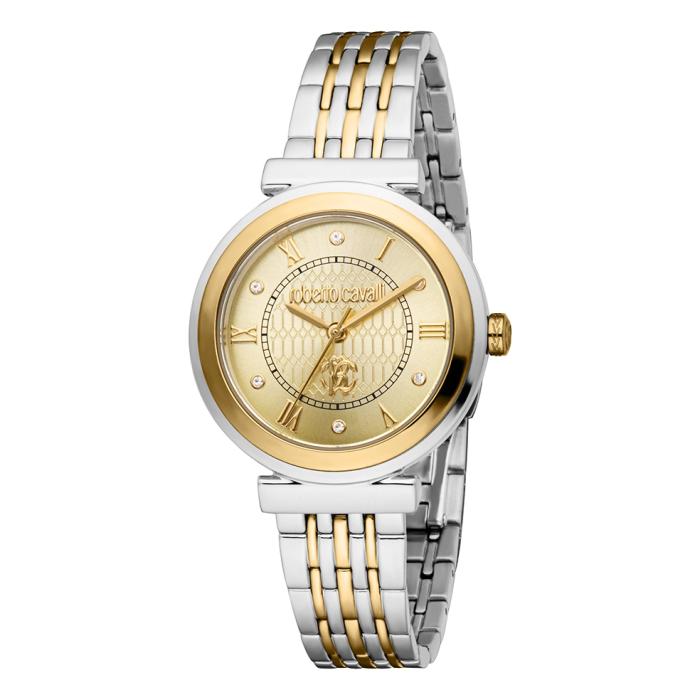 ROBERTO CAVALLI Core Crystals Gold Dial & Two Tone Bracelet