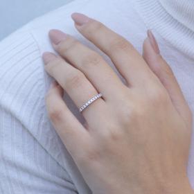 Δαχτυλίδι Μισόβερο Σειρέ Λευκόχρυσος Κ18 με Διαμάντια SKU-75990