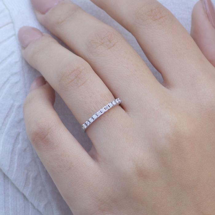 Δαχτυλίδι Μισόβερο Σειρέ Λευκόχρυσος Κ18 με Διαμάντια SKU-75990