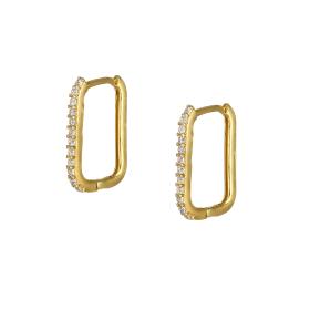 Σκουλαρίκια Κρίκοι Χρυσός Κ14 με Ζιργκόν SKU-75943