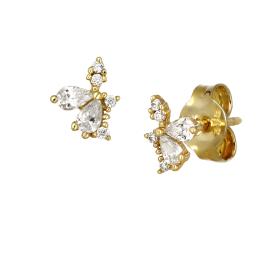 Σκουλαρίκια Καρφωτά Χρυσός Κ9 με Ζιργκόν SKU-75472