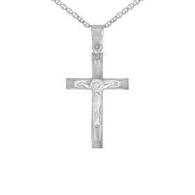 Σταυρός Ανδρικός με Τον Εσταυρωμένο Λευκόχρυσος Κ9 SKU-75336