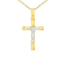 Σταυρός Ανδρικός με Τον Εσταυρωμένο Χρυσός Κ9 SKU-75335
