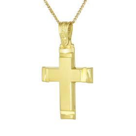 Σταυρός Τριάντος Μοντέρνος Ανδρικός Χρυσός Κ14 SKU-75252