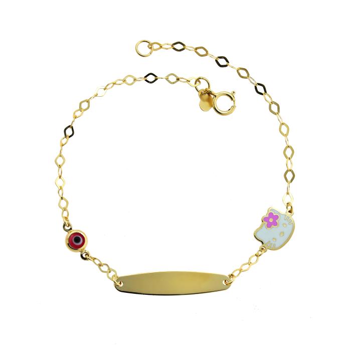 Ταυτότητα Hello Kitty & Ματάκι Ασήμι 925° SKU-75112