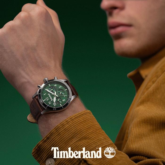 TIMBERLAND Ashmont Green Dial & Brown Leather Strap