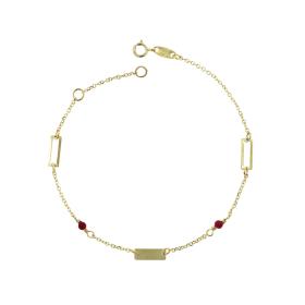 Αλυσίδα Χεριού Χρυσός Κ9 με Ρουμπίνι SKU-76389