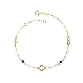 Βραχιόλι Αλυσίδα με Ζαφείρι Χρυσός Κ9 SKU-76388