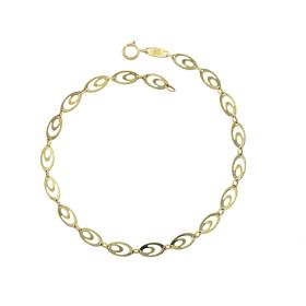 Βραχιόλι Αλυσίδα Χρυσός Κ9 με Λουστρέ Φινίρισμα SKU-76398