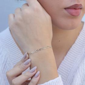 Βραχιόλι Αλυσίδα Χρυσός Κ9 με Λουστρέ Φινίρισμα SKU-76398