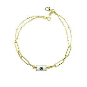 Βραχιόλι Ματάκι Χρυσός Κ14 με Σμάλτο SKU-76614