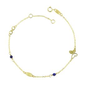 Βραχιόλι με Lapis Lazuli Χρυσός Κ9 SKU-76390