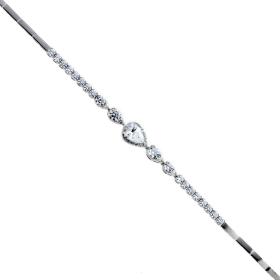 Βραχιόλι Ριβιέρα Λευκόχρυσος Κ14 με Ζιργκόν SKU-76649