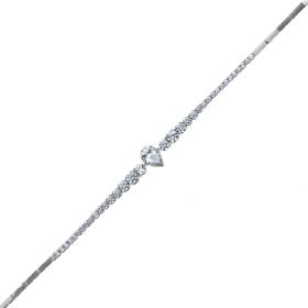 Βραχιόλι Ριβιέρα Λευκόχρυσος Κ14 με Ζιργκόν SKU-76650