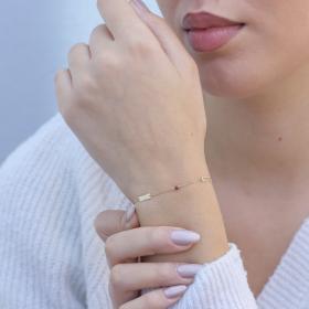 Αλυσίδα Χεριού Χρυσός Κ9 με Ρουμπίνι SKU-76389