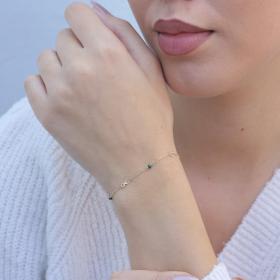 Βραχιόλι με Μαλαχίτη Χρυσός Κ9 SKU-76392