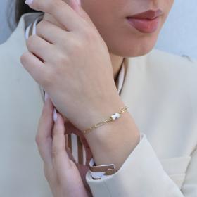 Βραχιόλι Ματάκι Χρυσός Κ14 με Σμάλτο SKU-76614