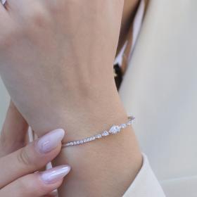 Βραχιόλι Ριβιέρα Λευκόχρυσος Κ14 με Ζιργκόν SKU-76649