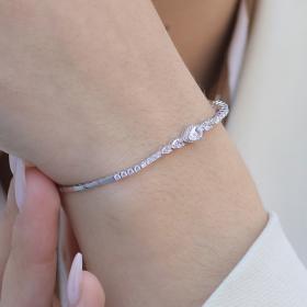 Βραχιόλι Ριβιέρα Λευκόχρυσος Κ14 με Ζιργκόν SKU-76650