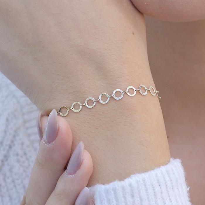 Bραχιόλι Χρυσός Κ9 με Λουστρέ Φινίρισμα SKU-76394