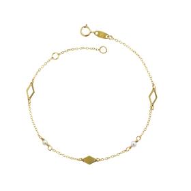 Βραχιόλι Χρυσός Κ9 με Μαργαριτάρια SKU-76387