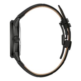Ανδρικό Αυτόματο Ρολόι BULOVA Sutton Μαύρο Δερμάτινο Λουράκι | 98A283 SKU-76633