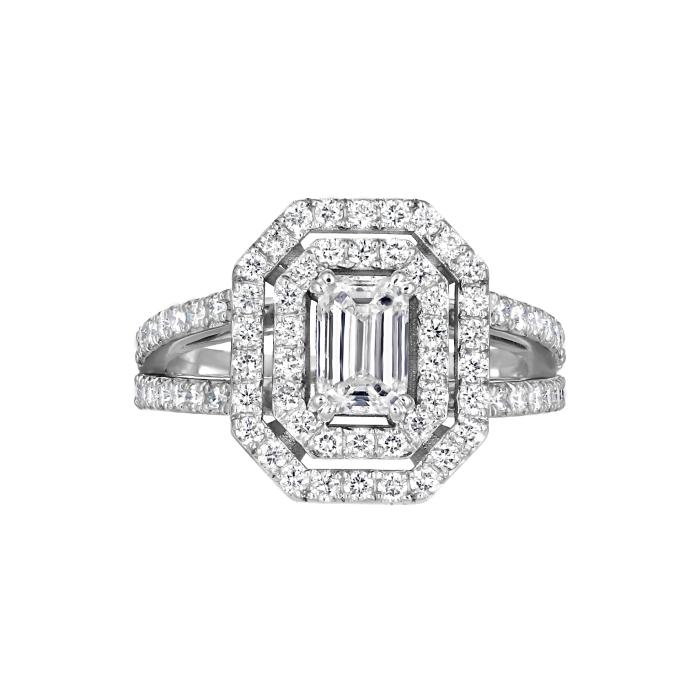 Δαχτυλίδι Ροζέτα Μονόπετρο Λευκόχρυσος Κ18 με Διαμάντια SKU-76927