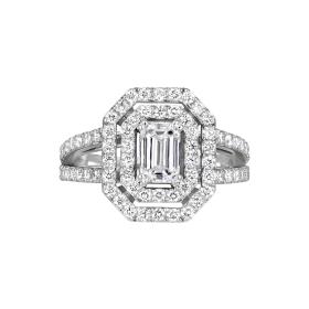 Δαχτυλίδι Ροζέτα Μονόπετρο Λευκόχρυσος Κ18 με Διαμάντια SKU-76927