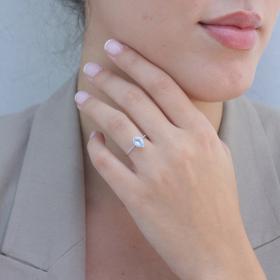 Δαχτυλίδι Ροζέτα Δάκρυ Λευκόχρυσος Κ18 με Sky Blue Topaz & Διαμάντια SKU-76928