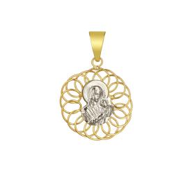 Φυλαχτό Παναγία Χρυσός & Λευκόχρυσος Κ9 SKU-76080