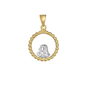 Φυλαχτό Παναγίτσα Χρυσός & Λευκόχρυσος Κ9 SKU-76056