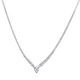 Γυναικείο Κολιέ Λευκόχρυσος Κ14 με Ζιργκόν SKU-76599