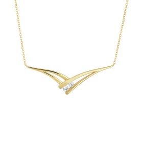 Γυναικείο Κολιέ με Ζιργκόν Χρυσός Κ9 SKU-76274