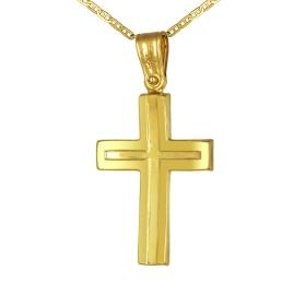 Κλασικός Ανδρικός Σταυρός Χρυσός Κ9 SKU-76310