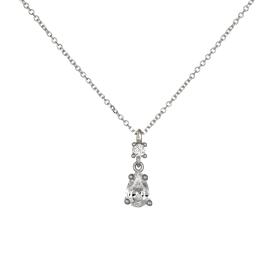 Κολιέ Δάκρυ Λευκόχρυσος Κ9 με Λευκά Ζιργκόν SKU-76739