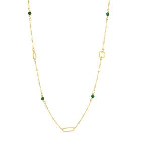 Κολιέ Γυναικείο Χρυσός Κ9 με Μαλαχίτη SKU-76408