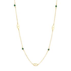Κολιέ Γυναικείο Χρυσός Κ9 με Μαλαχίτη SKU-76409