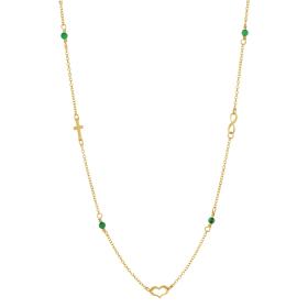 Κολιέ Γυναικείο Χρυσός Κ9 με Απατίτη SKU-76413