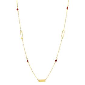 Κολιέ Γυναικείο Χρυσός Κ9 με Ρουμπίνια SKU-76412