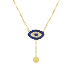 Κολιέ Ματάκι Χρυσός Κ14 με Ζιργκόν SKU-76163