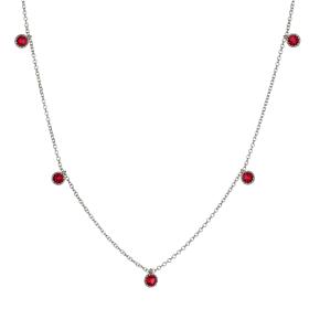 Κολιέ με Κόκκινα Ζιργκόν Λευκόχρυσος Κ9 SKU-76709