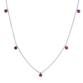 Κολιέ με Κόκκινα Ζιργκόν Λευκόχρυσος Κ9 SKU-76747