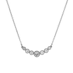 Κολιέ με Λευκά Ζιργκόν Λευκόχρυσος Κ9 SKU-76749