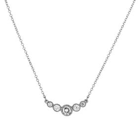 Κολιέ με Λευκά Ζιργκόν Λευκόχρυσος Κ9 SKU-76758